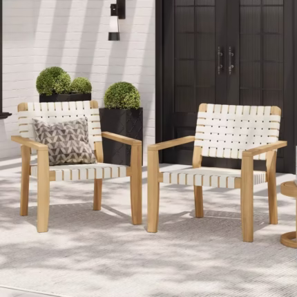 Stylechic Outdoor Patio Club Chairs with Rope Weaving